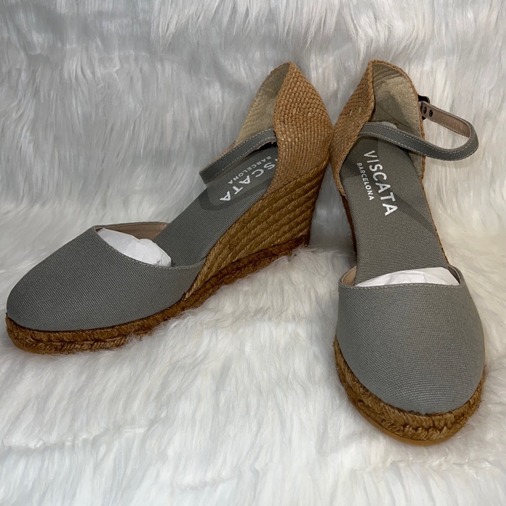 NIB - Viscata Barcelona Gray Espadrilles Wedge